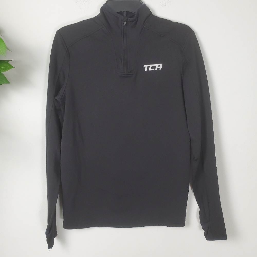 TCA Black Quarter-Zip Pullover Performance Sweater Men's Size Small